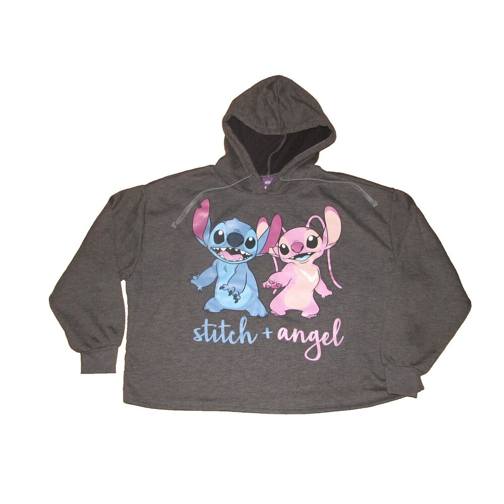 Disney Stitch & Angel Gray Hooded Sweatshirt Size L